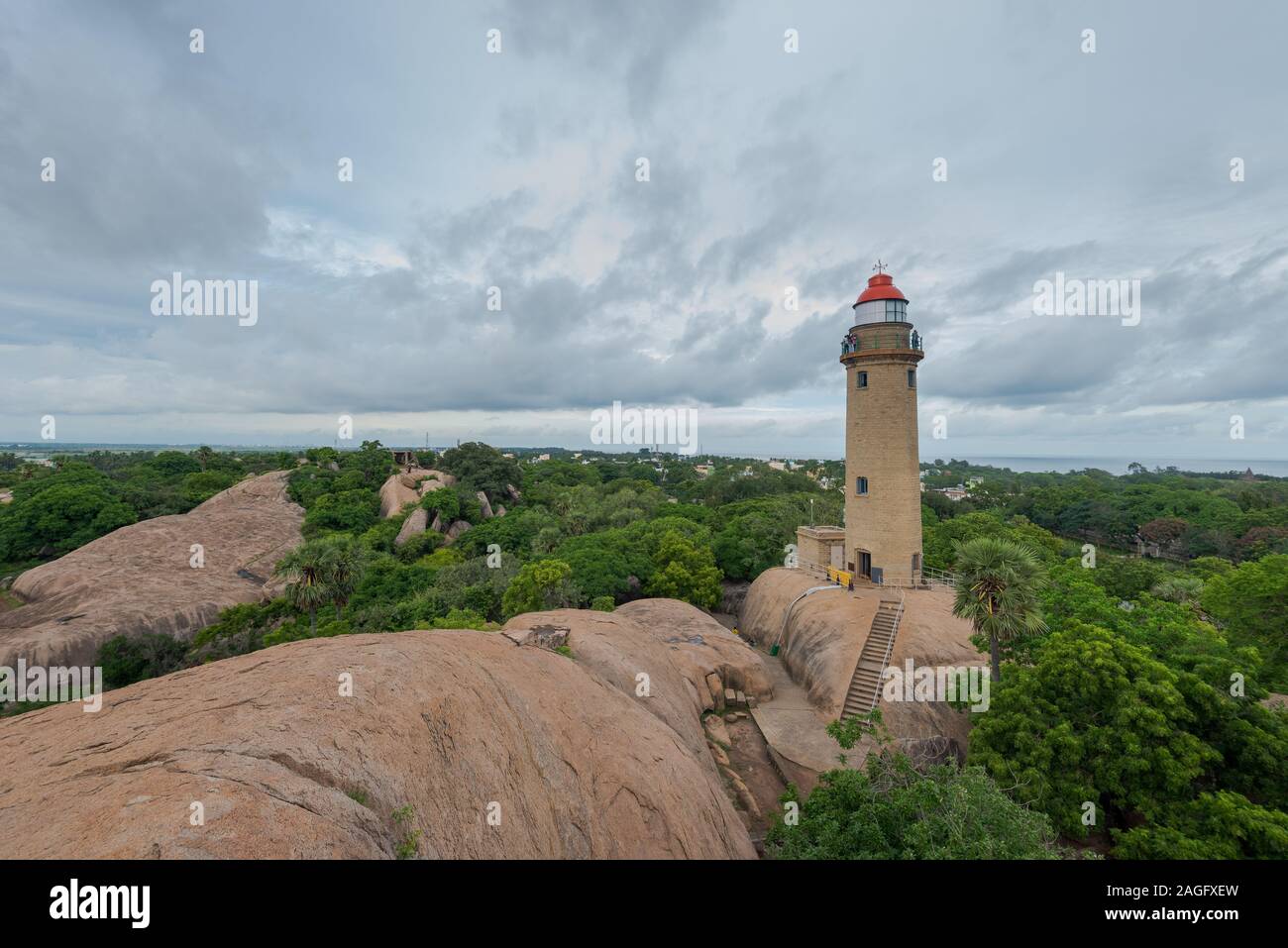 Leuchtturm à Mahabalipuram, Tamil Nadu, Inde du Sud Banque D'Images