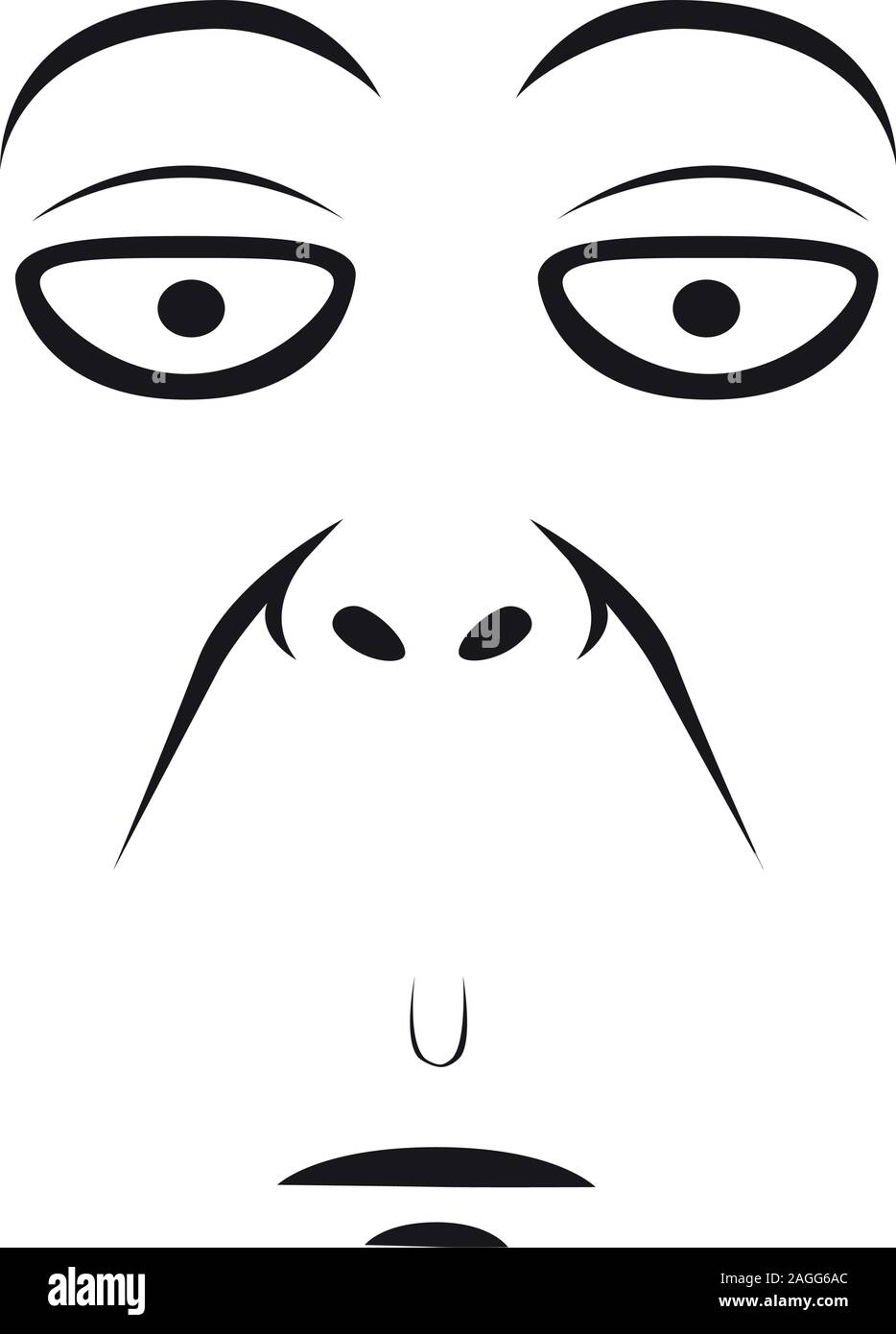 Visage Long Expression - paresseux. Vector illustration isolé Illustration de Vecteur