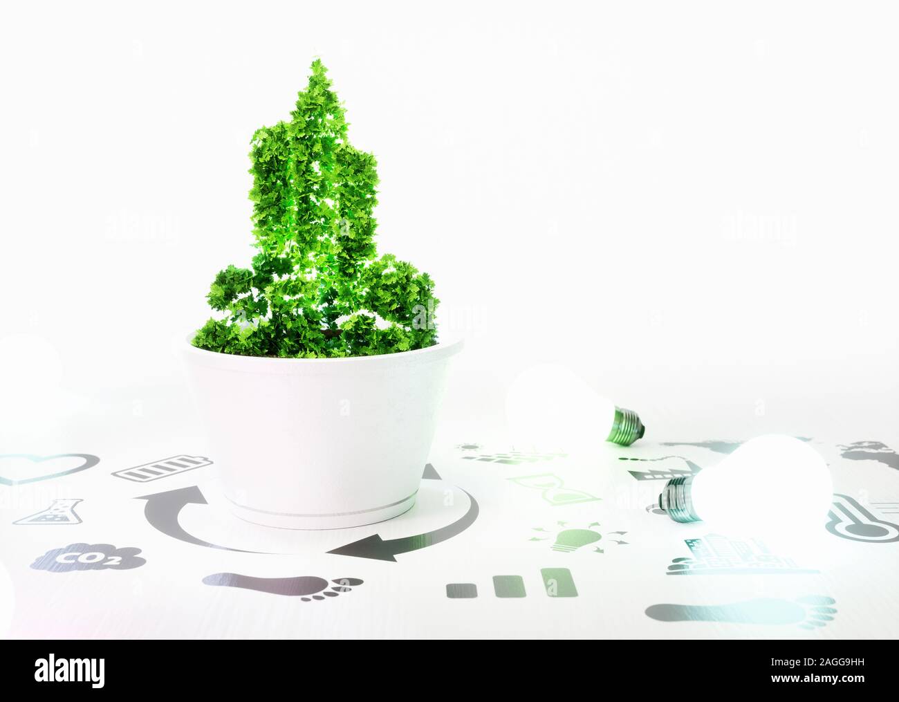 Concept de croissance de l'autre écologie le développement de la ville. 3d illustration. Banque D'Images