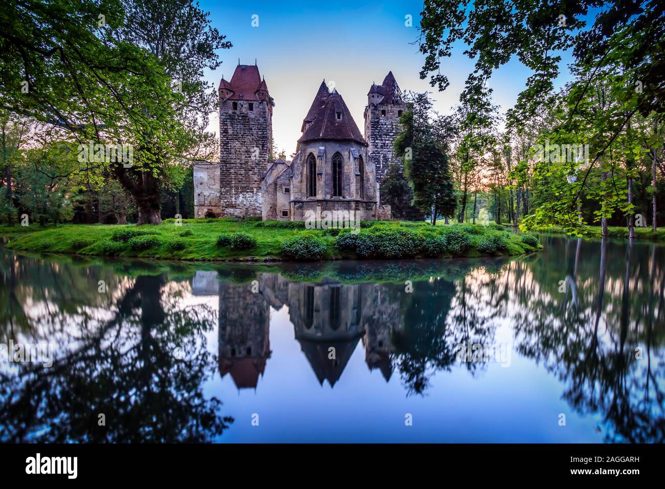 Ruines du château de Pottendorf, Autriche Banque D'Images