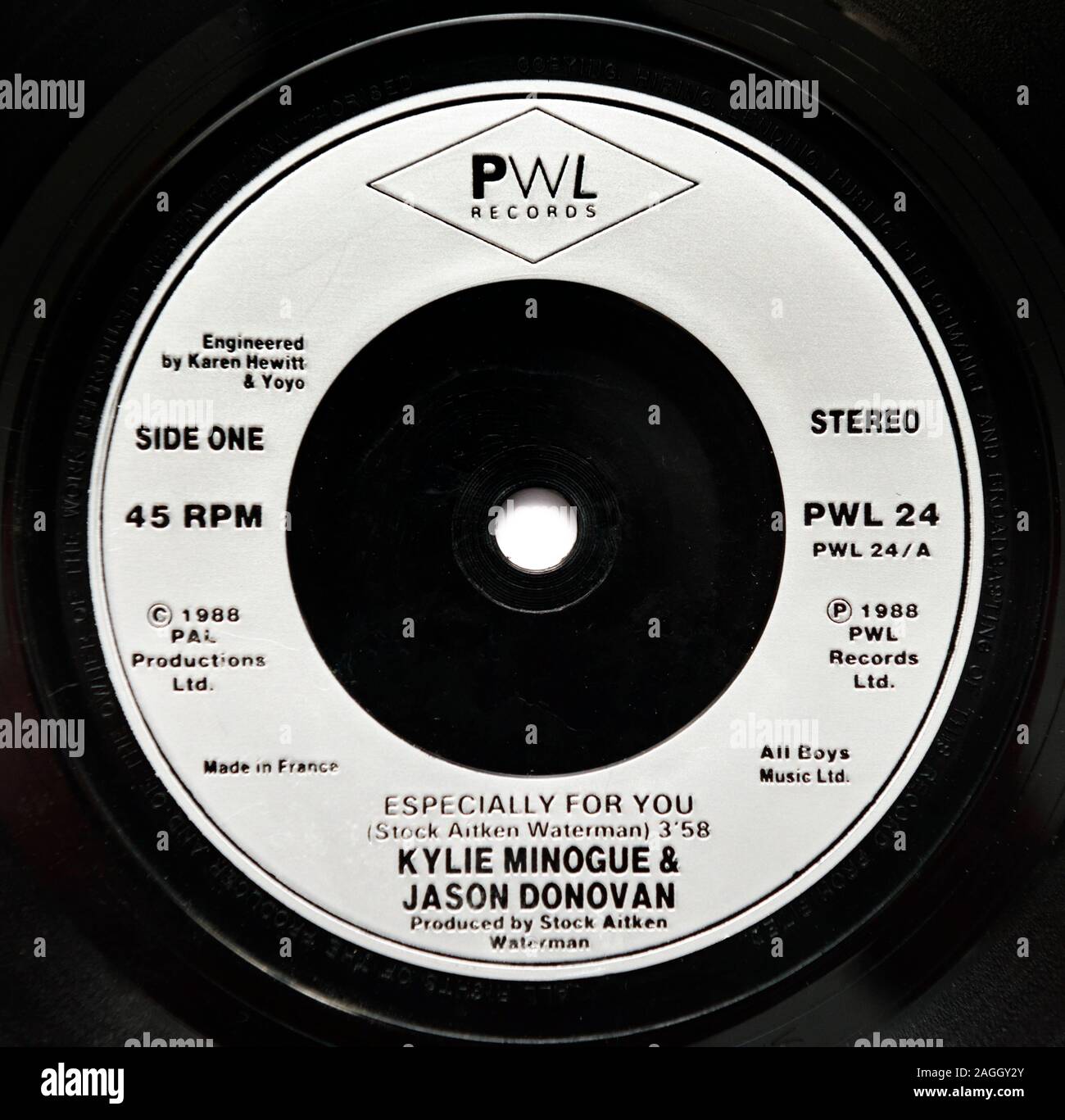 Kylie Minogue & Jason Donavan,spécialement pour vous seul record label Banque D'Images