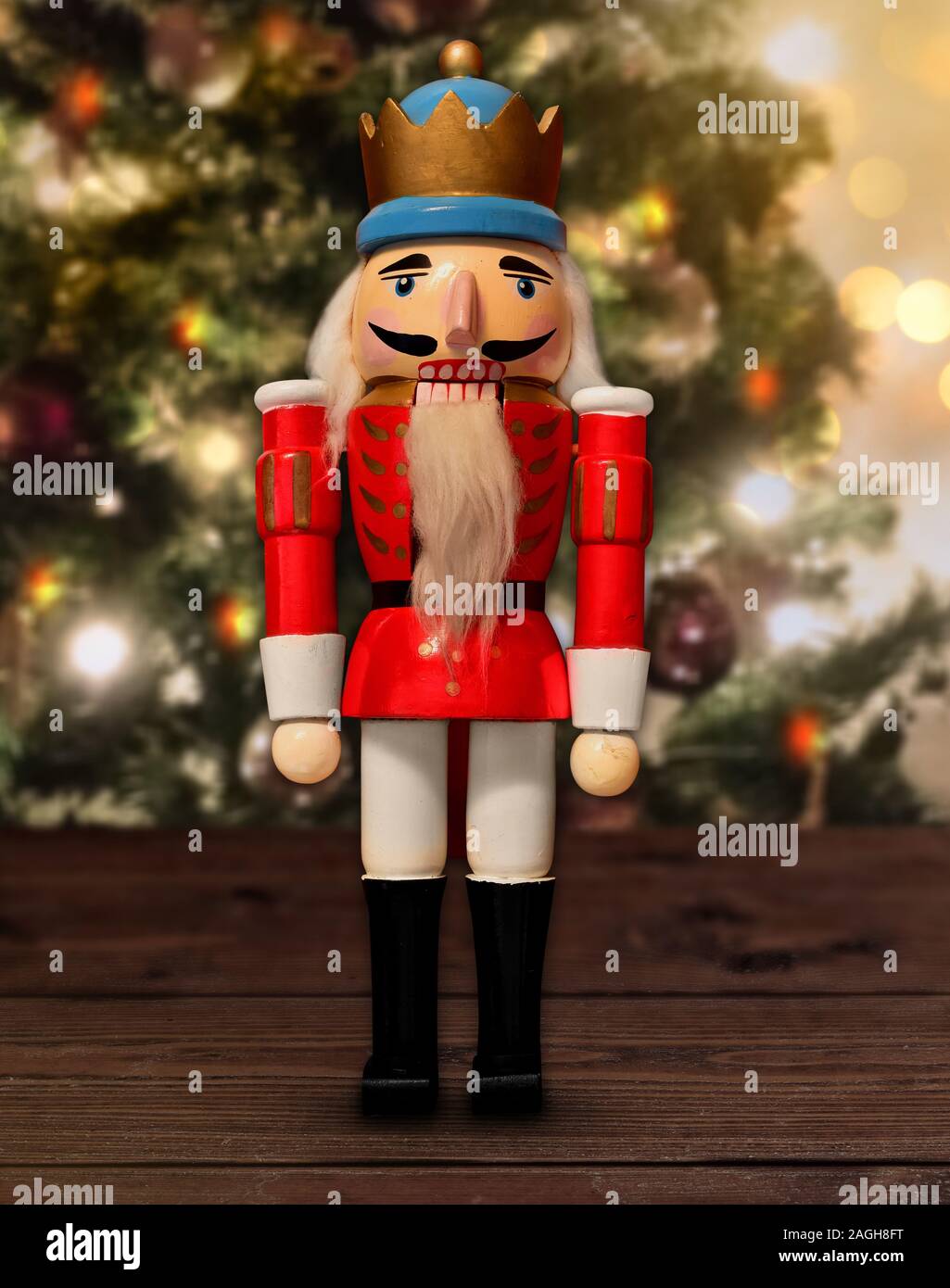 Casse-noisette soldat allemand figure Fenêtre de décoration de Noël Banque D'Images