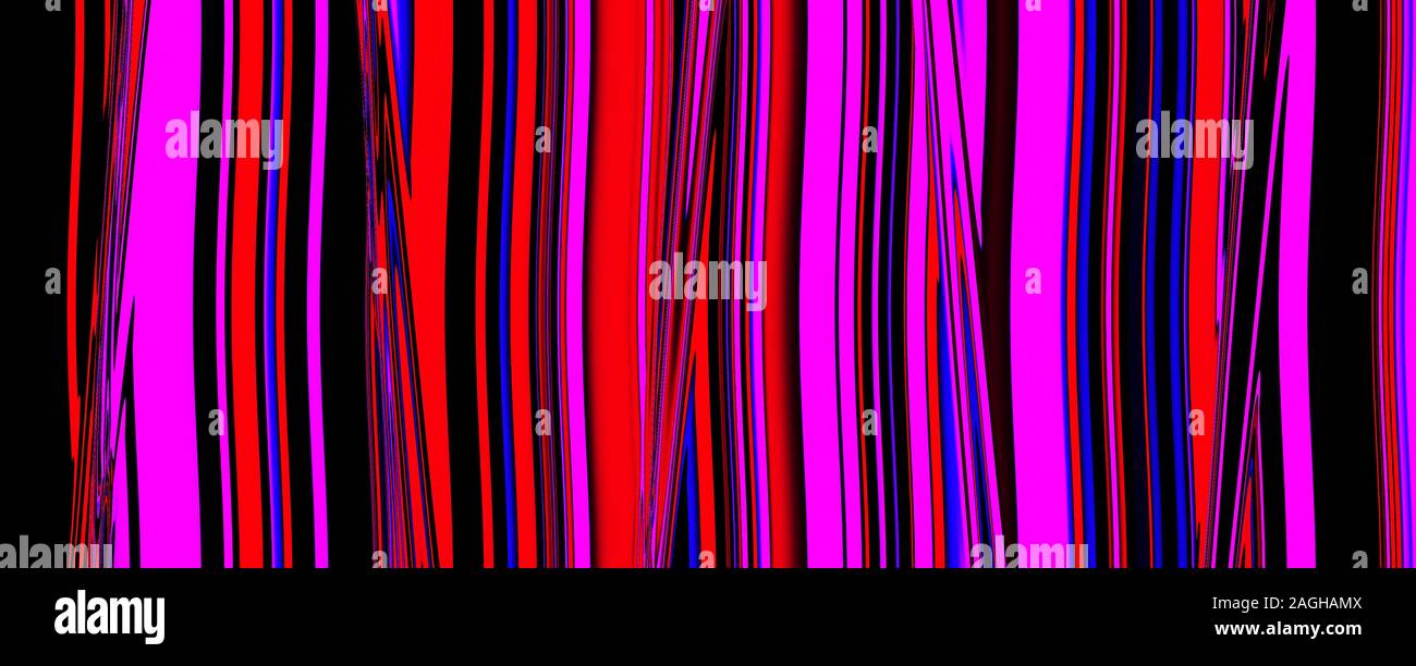 Lumineux multicolore lignes torsadées arrière-plan. Néon brillant Motif vagues. Abstract illustration psychédélique Banque D'Images