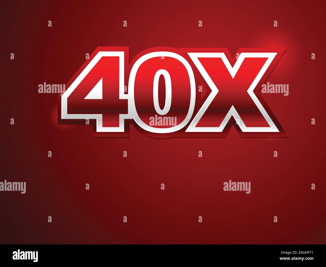 40x sign in fond rouge Illustration de Vecteur