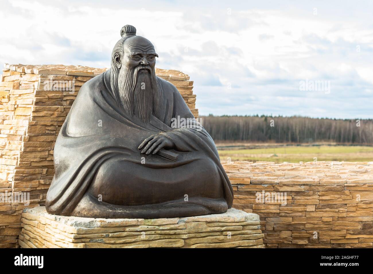 Statue de Laozi, philosophe de la Chine antique. Banque D'Images