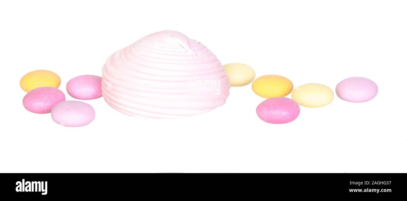 Guimauve rose et jelly closup Banque D'Images