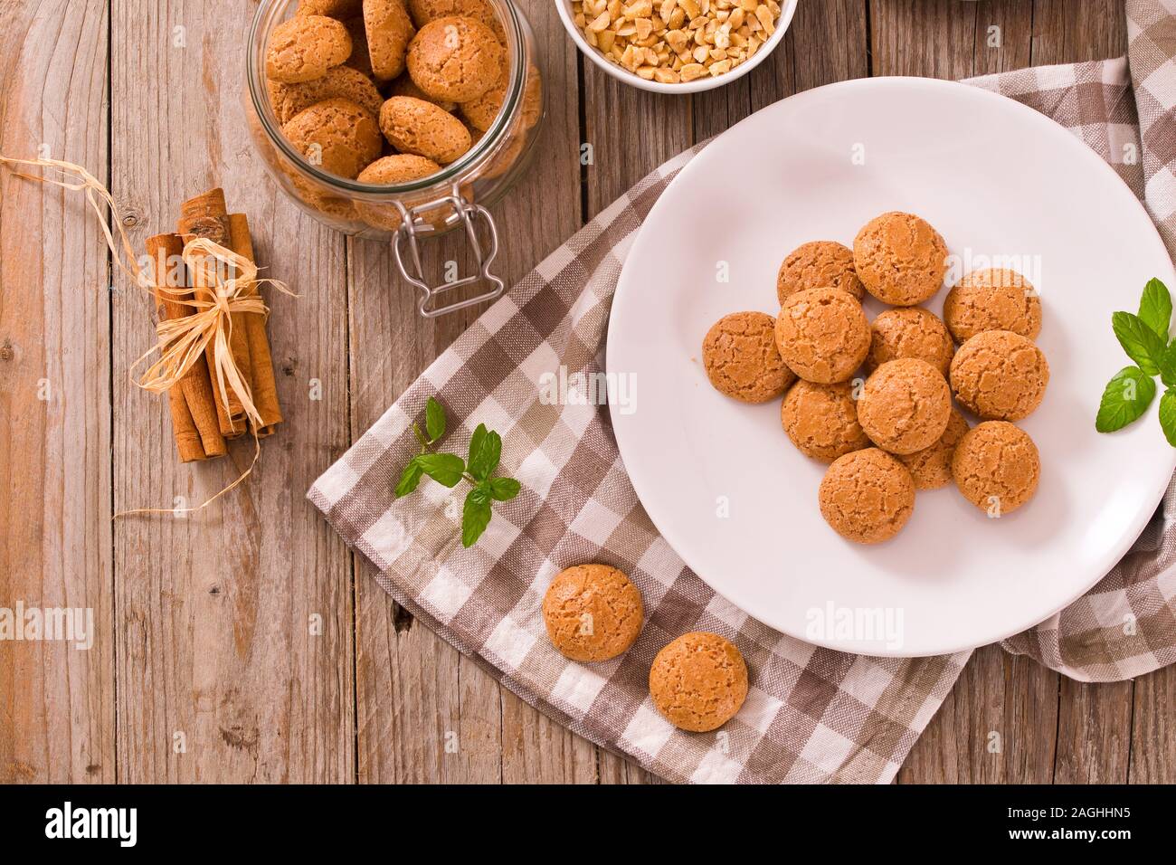 Les biscuits amaretti. Banque D'Images