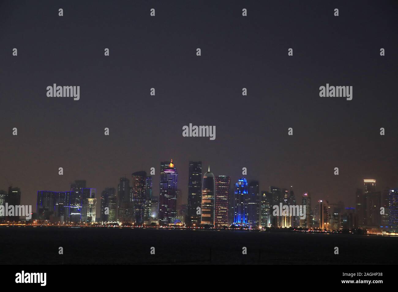 Le quartier financier à Doha, Qatar. Banque D'Images