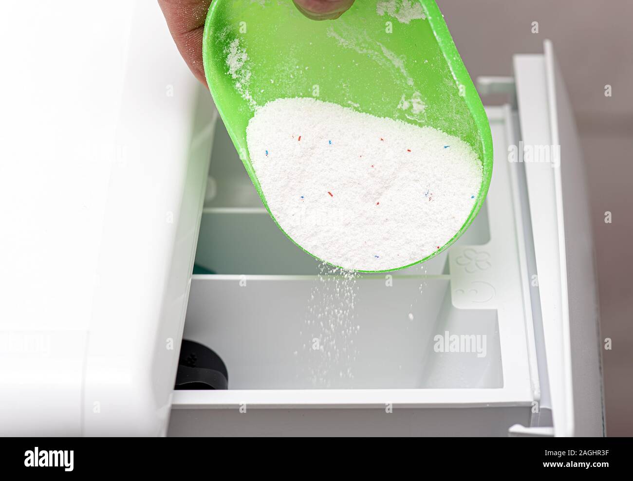 Poudre à laver et lave-linge Banque D'Images