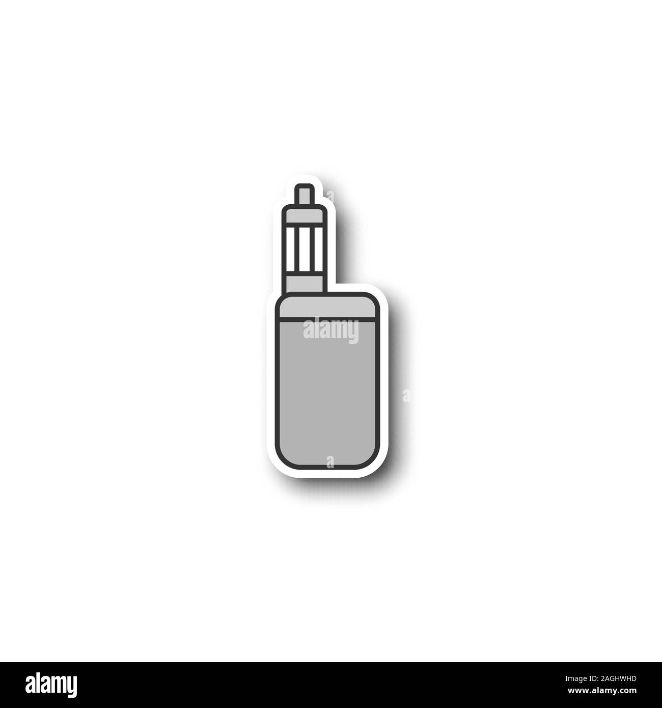 E-cigarette patch. Vaporisateur. Vape fort mod. Autocollant de couleur. Vector illustration isolé Illustration de Vecteur