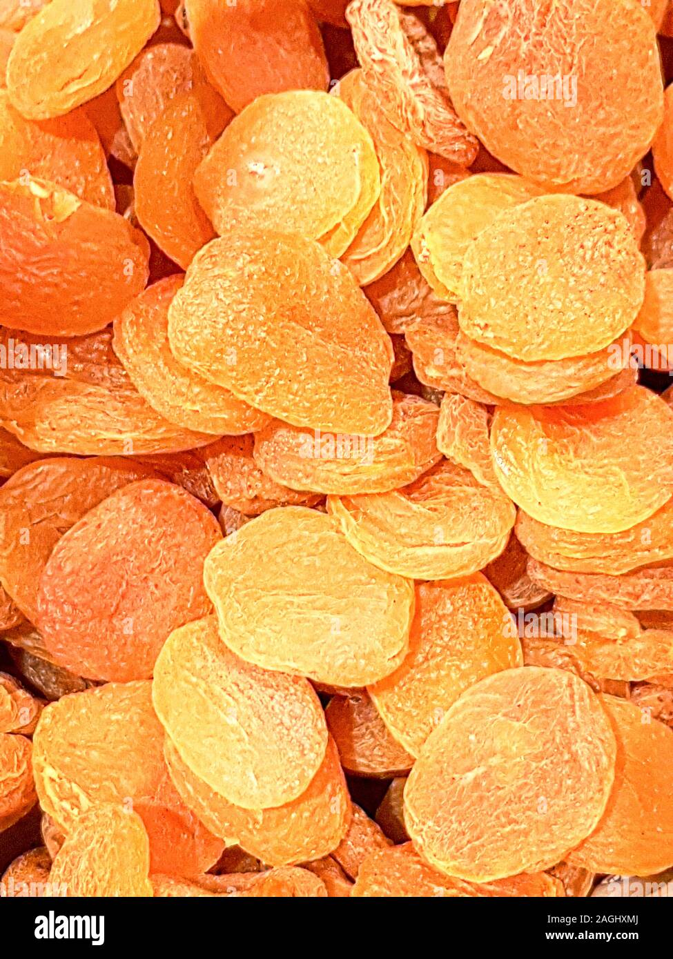 USA, Boston - Janvier 2018 - Les abricots séchés en vente dans un marché local Banque D'Images