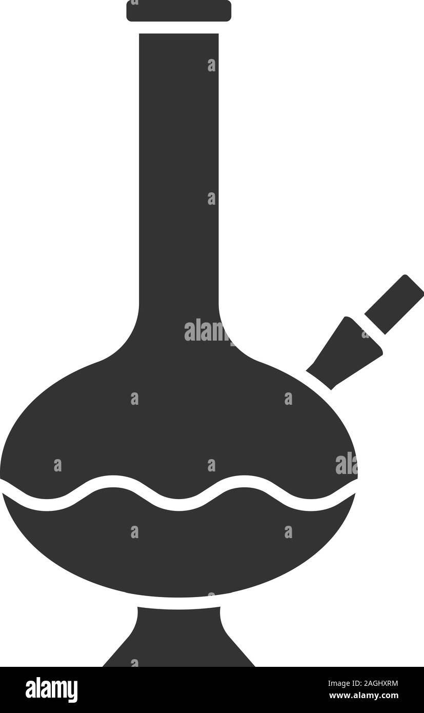 Icône glyphe de Bong. Tuyau d'eau de la marijuana. Symbole de Silhouette. L'espace négatif. Vector illustration isolé Illustration de Vecteur