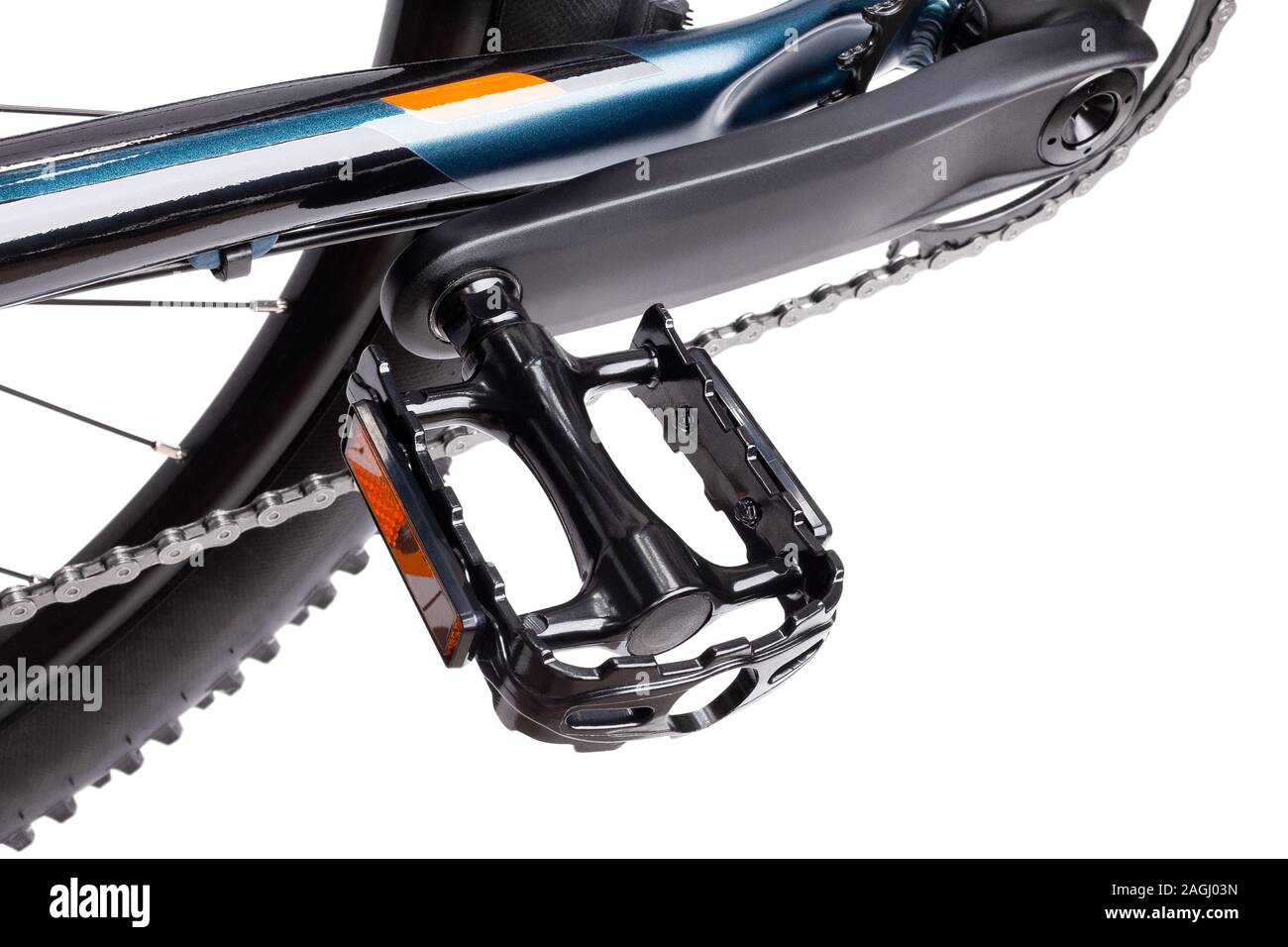Pédales vélo voie isolated on white Banque D'Images