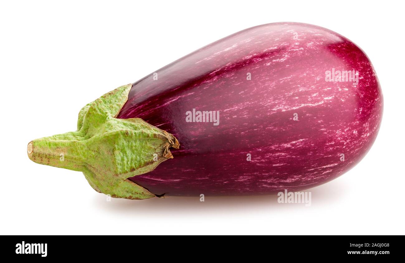 En chemin aubergine isolated on white Banque D'Images