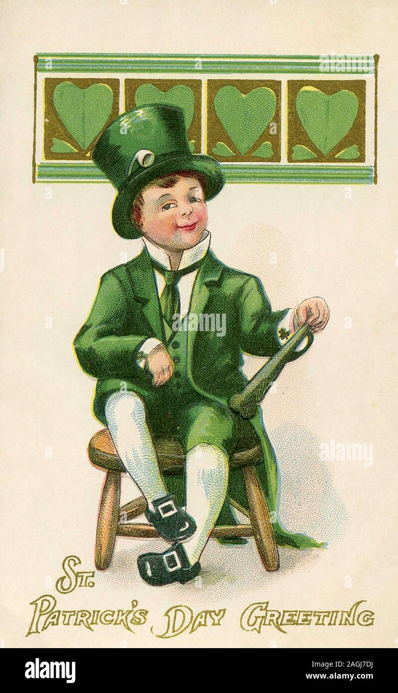 ST PATRICK'S DAY Greeting card vers 1920 Banque D'Images