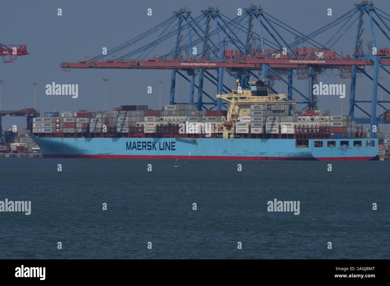 Maersk Sebarok, Port Saïd, Canal de Suez, Egypte Banque D'Images