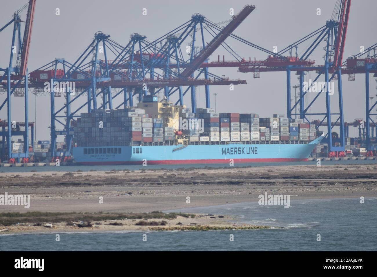 Maersk Pittsburgh, Port Said, Egypte Banque D'Images