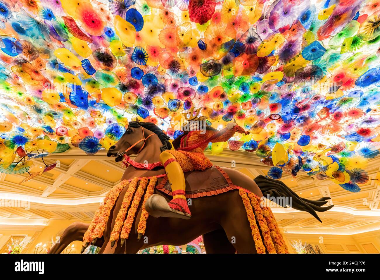 Las Vegas, DEC 25 : Intérieur de la Bellagio Conservatory & Botanical Gardens le Déc 25, 2017 à Las Vegas, Nevada Banque D'Images