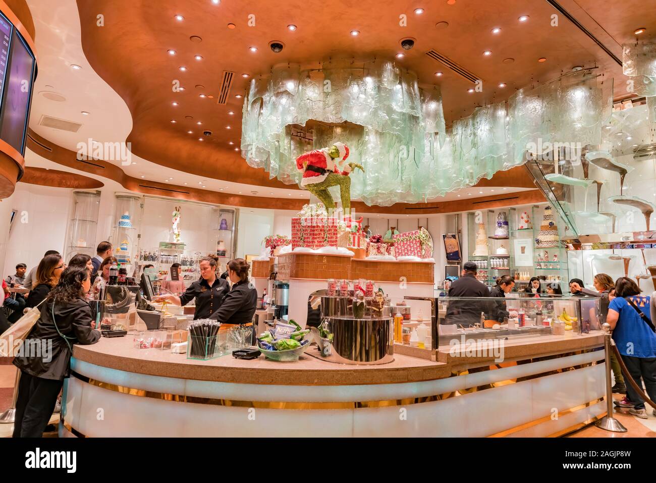 Las Vegas, DEC 25 : Intérieur de la Bellagio Conservatory & Botanical Gardens le Déc 25, 2017 à Las Vegas, Nevada Banque D'Images