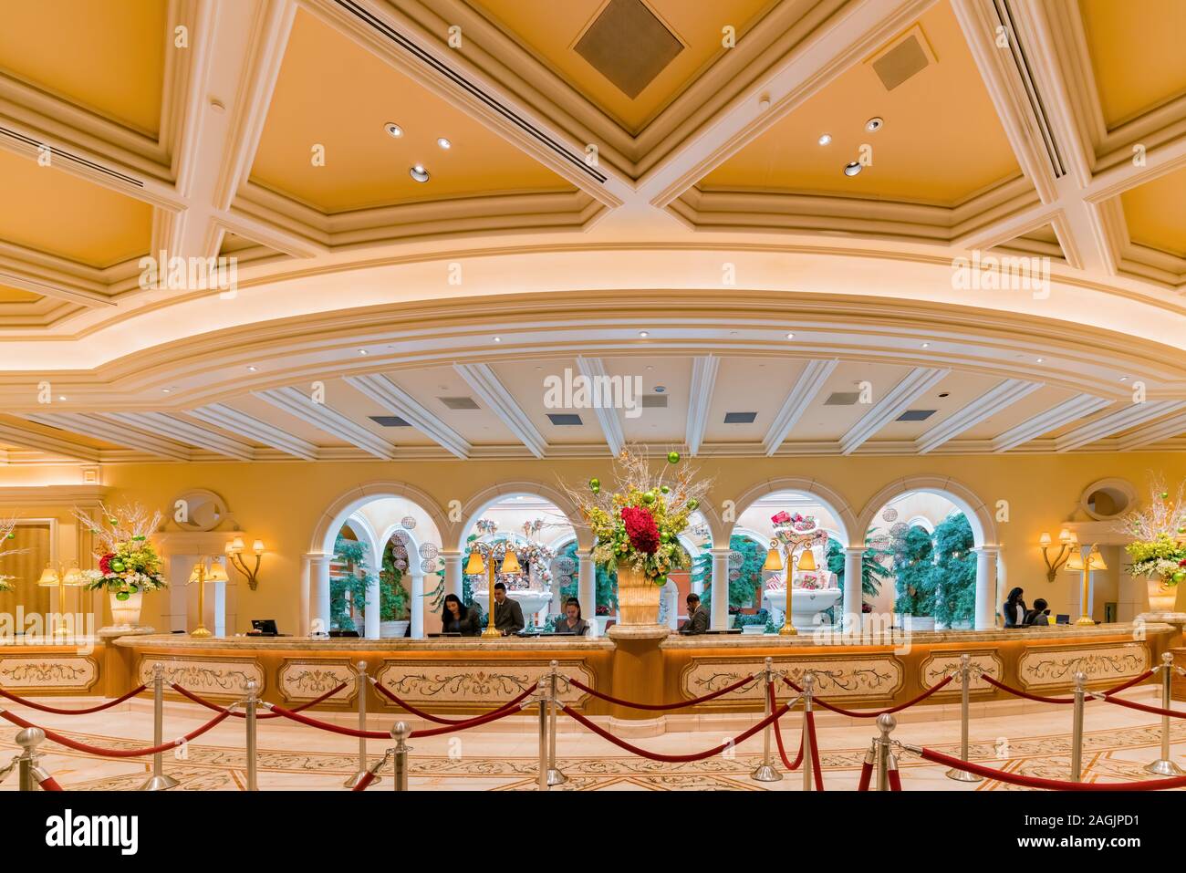 Las Vegas, DEC 25 : Intérieur de la Bellagio Conservatory & Botanical Gardens le Déc 25, 2017 à Las Vegas, Nevada Banque D'Images