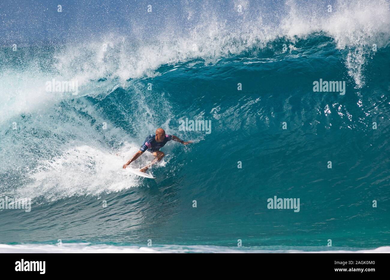 Haleiwa, Hawaii, USA. Dec 19, 2019. Kelly Slater photographié à 2019 Billabong Pipe Masters finale jour en Haleiwa, bonjour le 19 décembre 2019. Kelly Slater a remporté le Vans Triple Crown de Surfing Championship. Crédit : Erik Kabik Photography/media/Alamy Punch Live News Banque D'Images