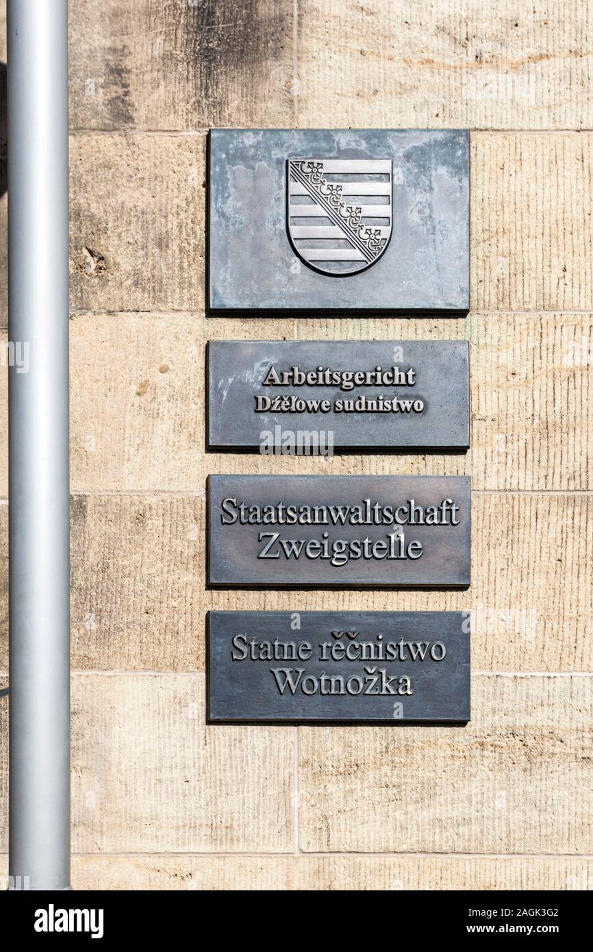 Tribunal de District, tribunal du travail et le siège du ministère public dans Bautzen Banque D'Images