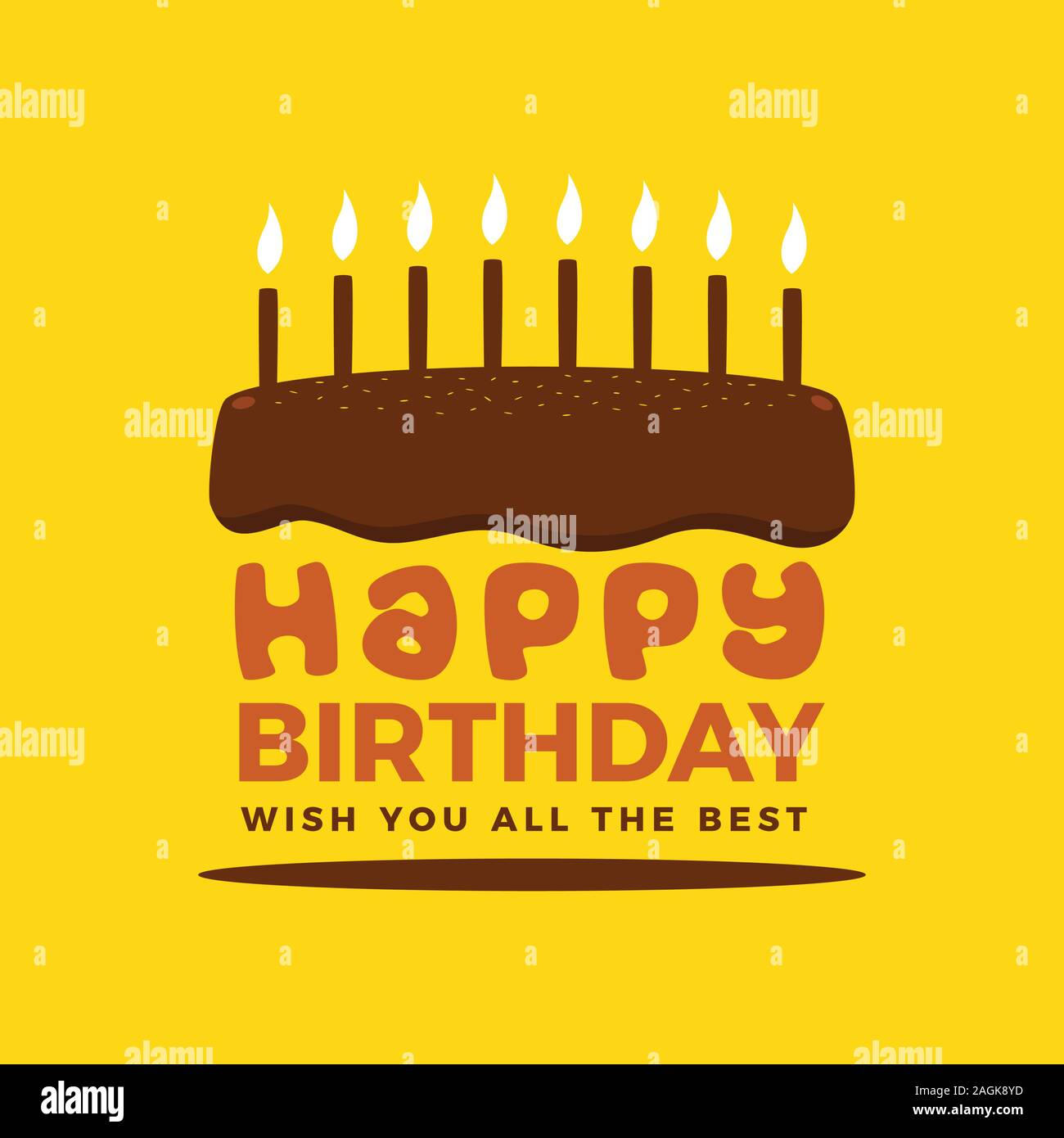 Lettre d'anniversaire gâteau jaune ci-dessous Illustration de Vecteur