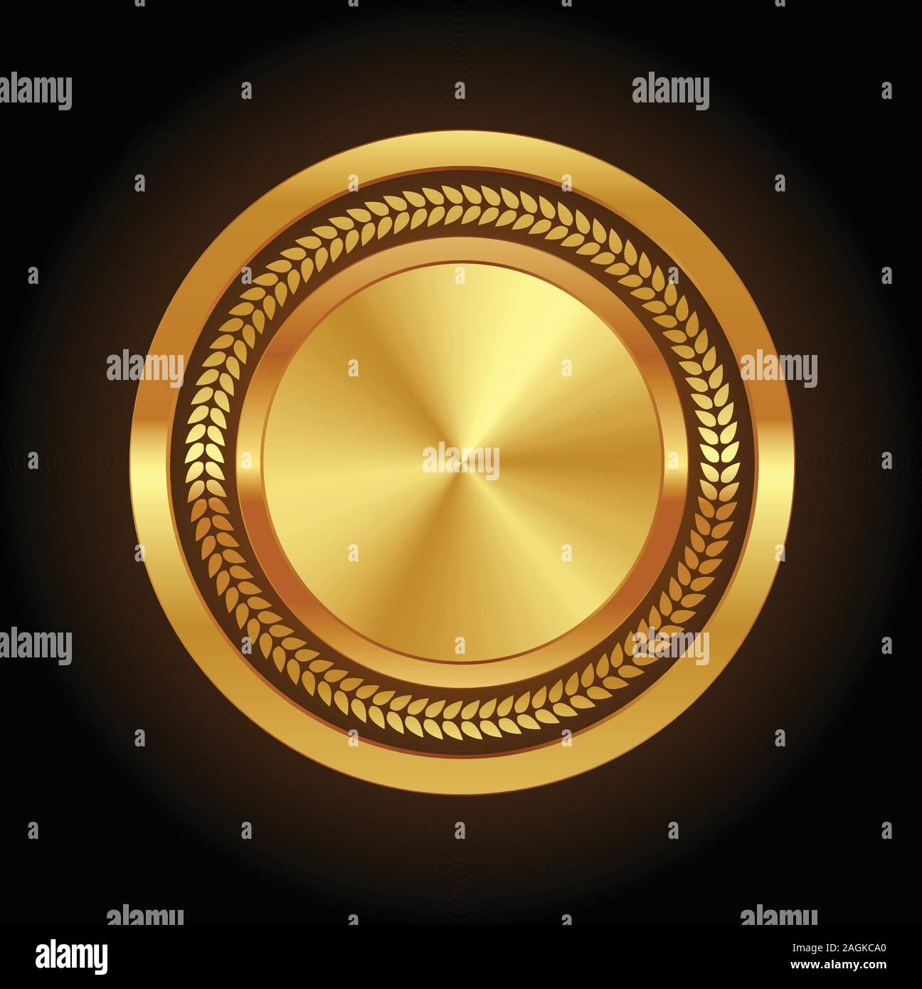 Cercle d'or avec laurel. Vector illustration isolé Illustration de Vecteur