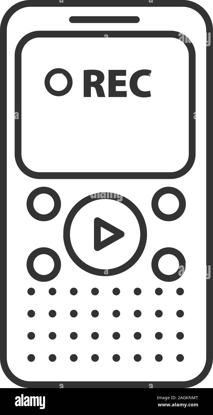 Icône linéaire de dictaphone. Fine ligne illustration. Enregistreur audio portable. Symbole de contour. Dessin vectoriel aperçu isolés Illustration de Vecteur