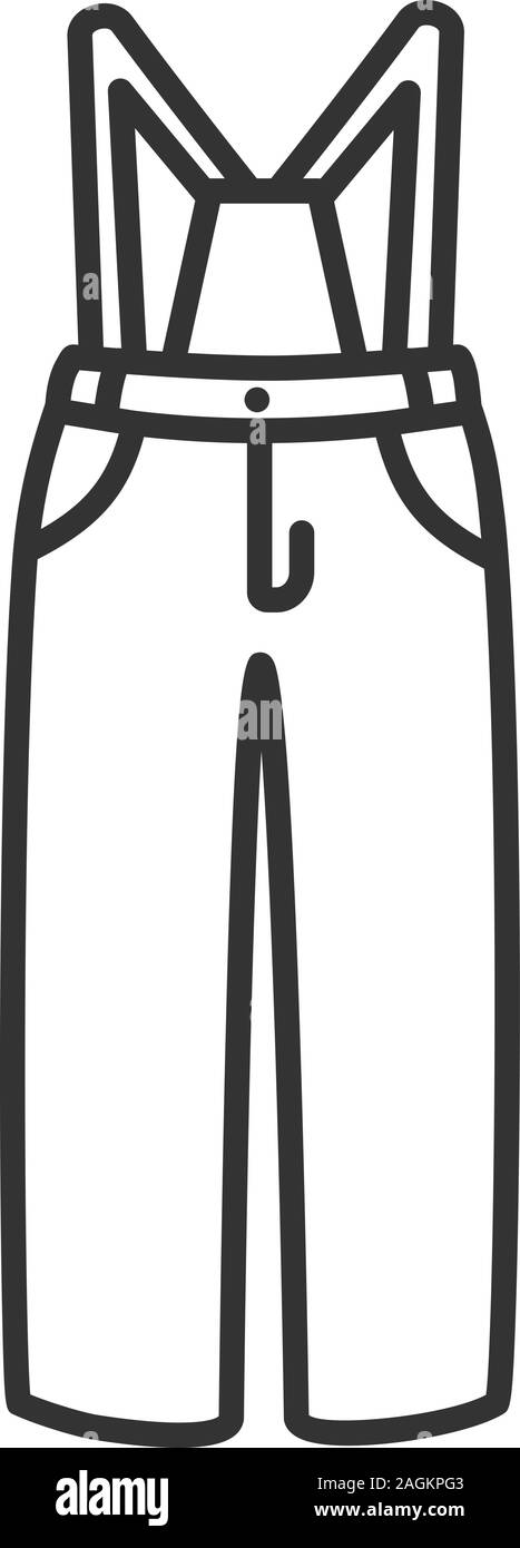Pantalon de ski icône linéaire. Ensemble d'hiver. Fine ligne illustration.  Bib-et-corset. Symbole de contour. Dessin vectoriel aperçu isolés Image  Vectorielle Stock - Alamy