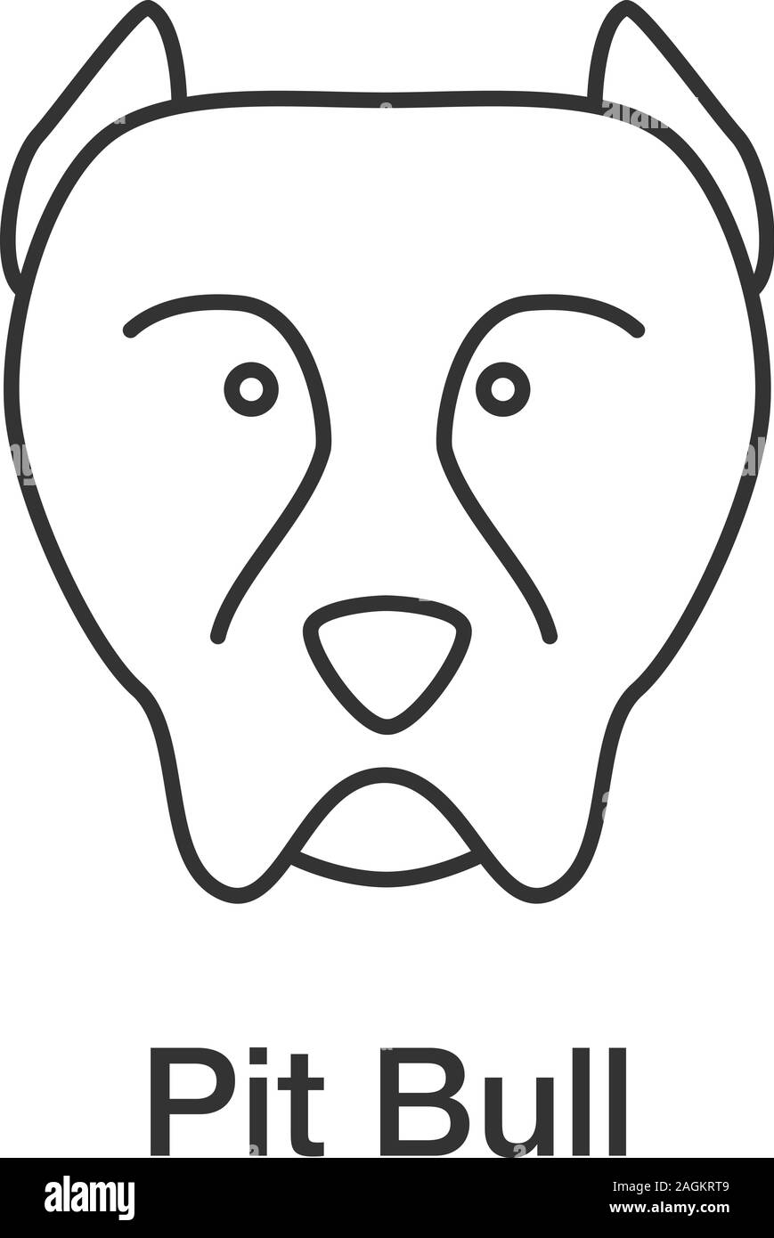 Pit-Bull icône linéaire. Staffordshire Terrier. Fine ligne illustration. Race de chien de combat. Symbole de contour. Dessin vectoriel aperçu isolés Illustration de Vecteur