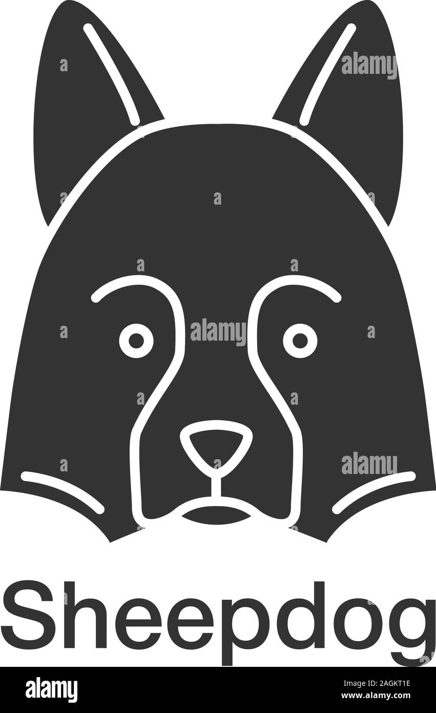 Shetland Sheepdog icône glyphe. Chien de troupeaux. Symbole de Silhouette. L'espace négatif. Vector illustration isolé Illustration de Vecteur
