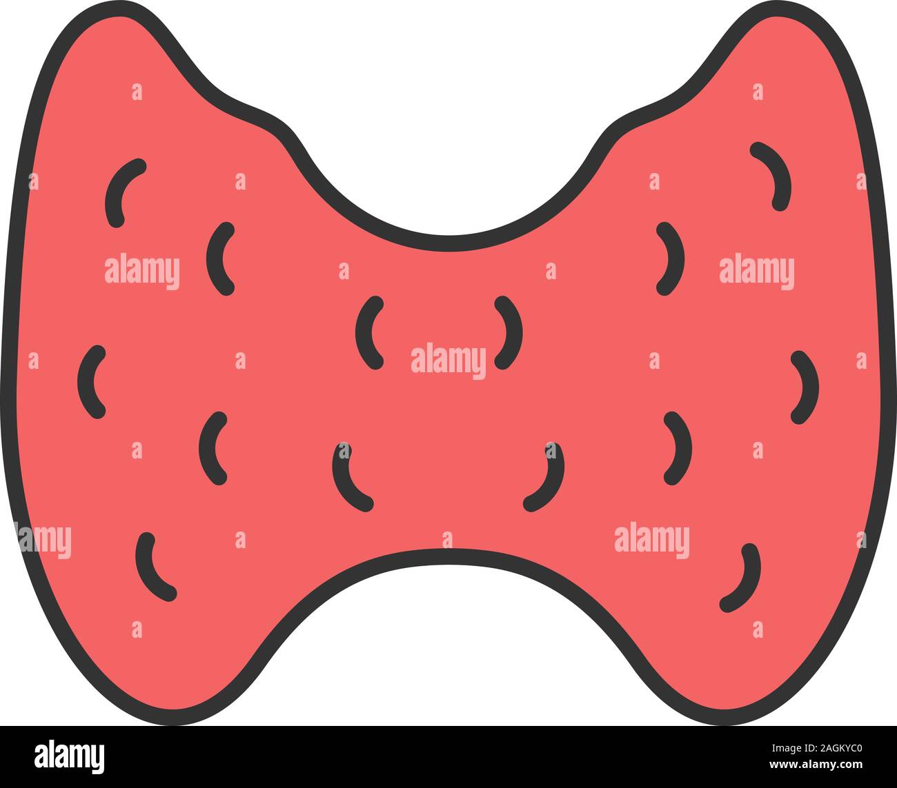 L'icône couleur de la glande thyroïde. Glande endocrine. Vector illustration isolé Illustration de Vecteur