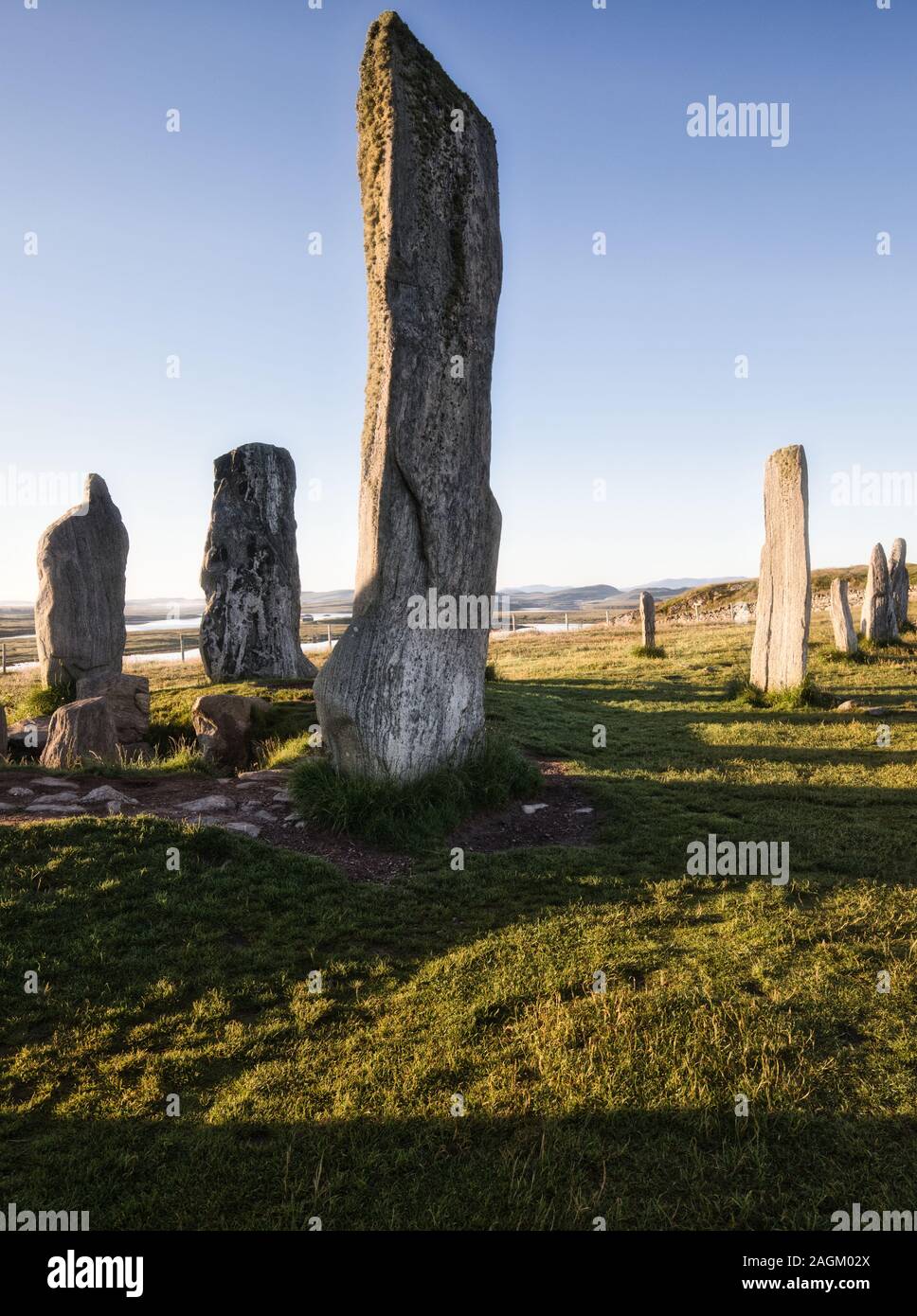 Callanish 1 pierres debout cercle de pierre néolithique, Callanish, île de Lewis, Hébrides extérieures, Écosse Banque D'Images