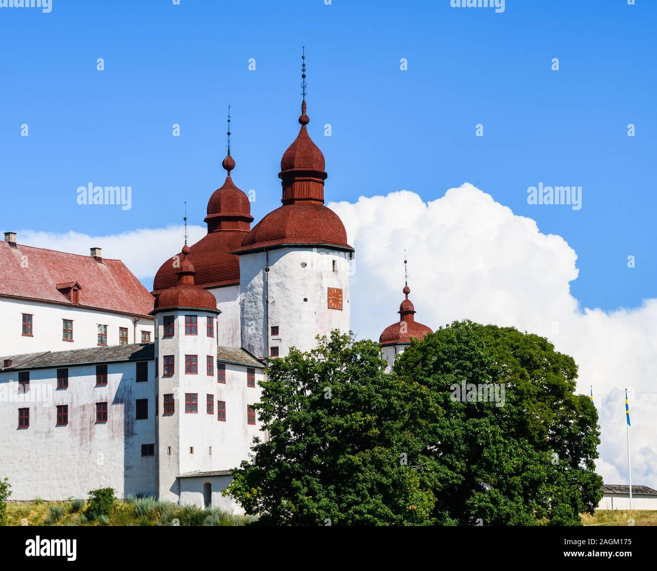 Läckö slott (château) sur Kållandsö Island dans le Lac Vänern, Västra Götalands Län, Suède Banque D'Images