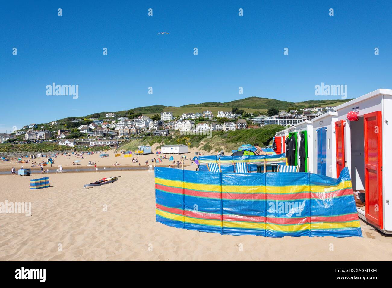Woolacombe Sands Beach, Woolacombe, Devon, Angleterre, Royaume-Uni Banque D'Images
