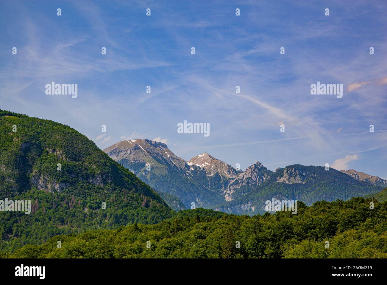 Vue de les Alpes Juliennes Banque D'Images