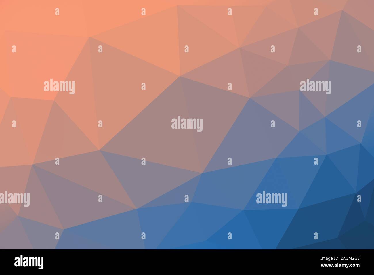 Gradient de couleur orange et bleu fond triangle, polygone abstract pattern - illustration Banque D'Images