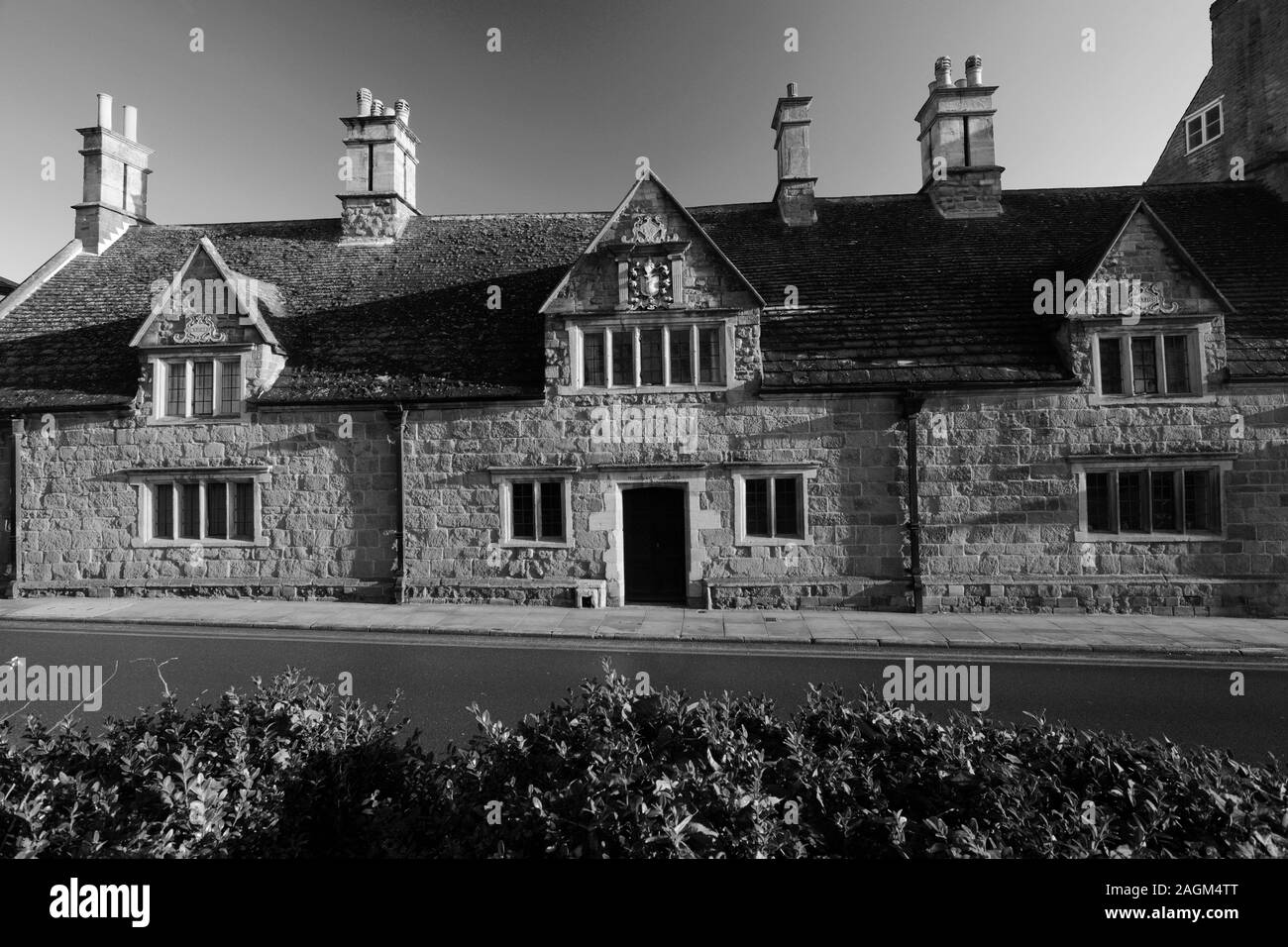 Le Grade II, 17e siècle hospices, connu sous le nom de Maison Dieu Bedehouses, ville de marché de Melton Mowbray, Leicestershire, Angleterre, Royaume-Uni Banque D'Images