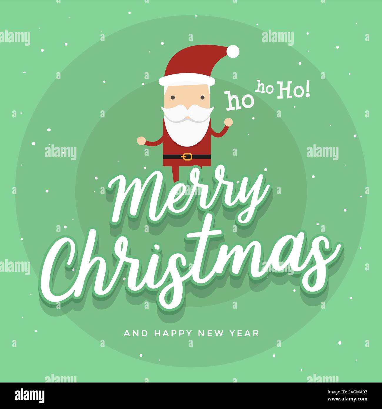 Une Carte De Noël Avec Un Père Noël Souriant Patinant Dans Une Forêt D