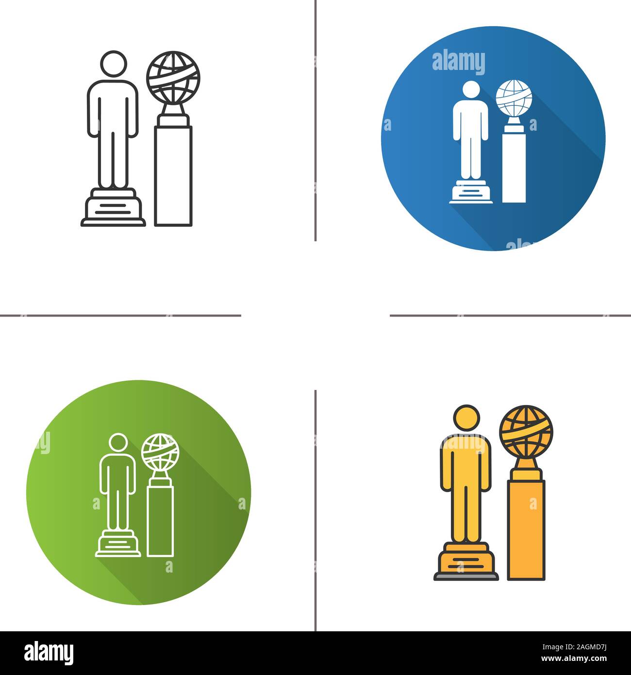 L'icône Movie Awards. Modèle plat, linéaire et de couleurs. Illustrations vectorielles Illustration de Vecteur