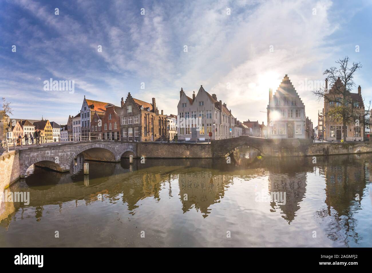Vue sur le centre-ville historique de Bruges, Belgique Banque D'Images