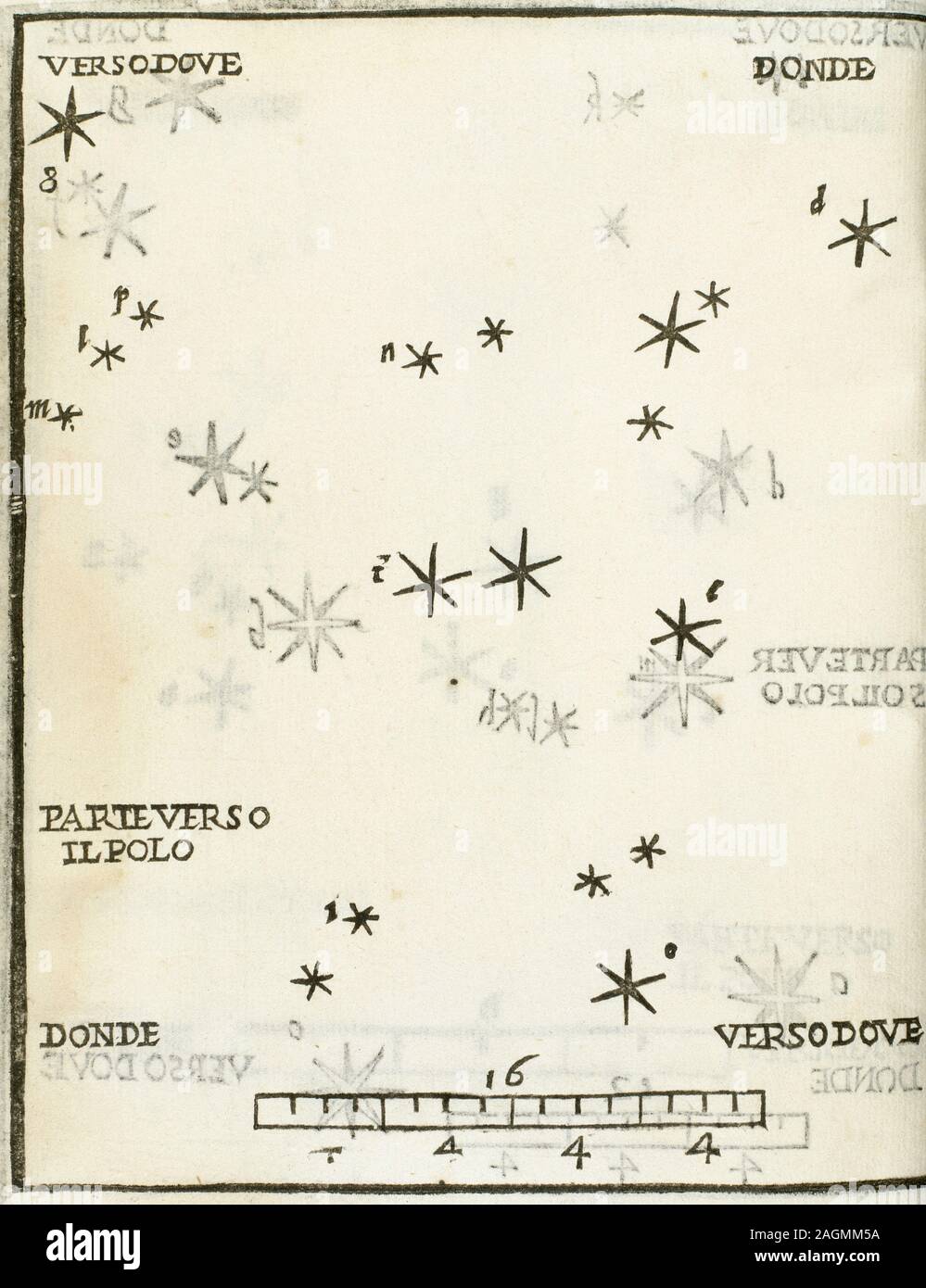 Alessandro Piccolomini (1508-1578). L'astronome italien et humaniste. "Constellation d'Andromède". De le stelle fisse (la sphère du monde et les étoiles fixes). Édité à Venise en 1540. Gravure, 1559. Banque D'Images