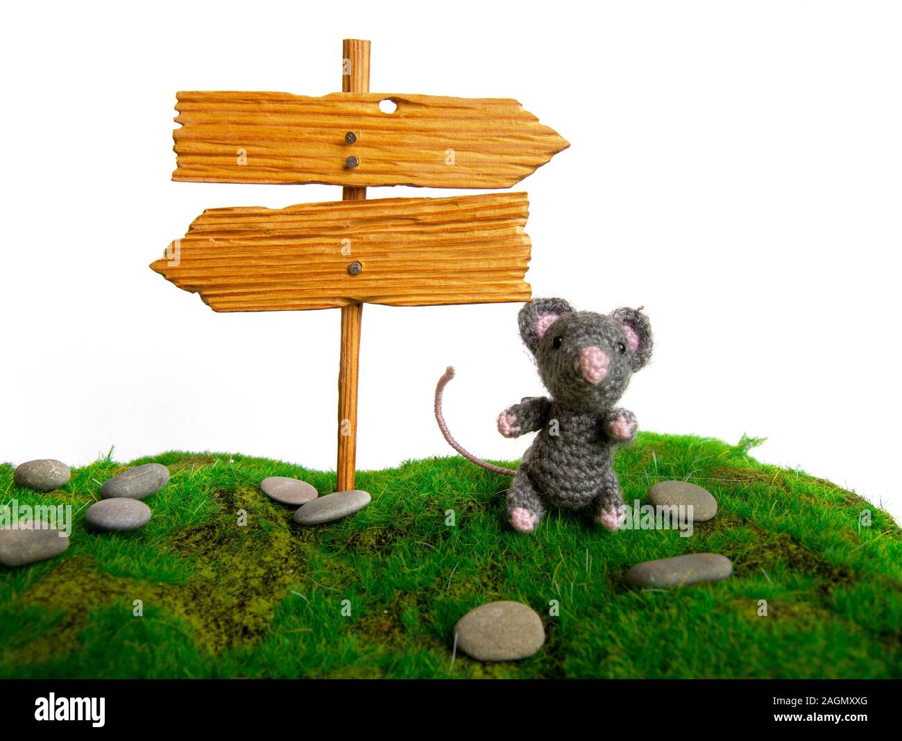 Un panneau routier près de la souris Banque D'Images