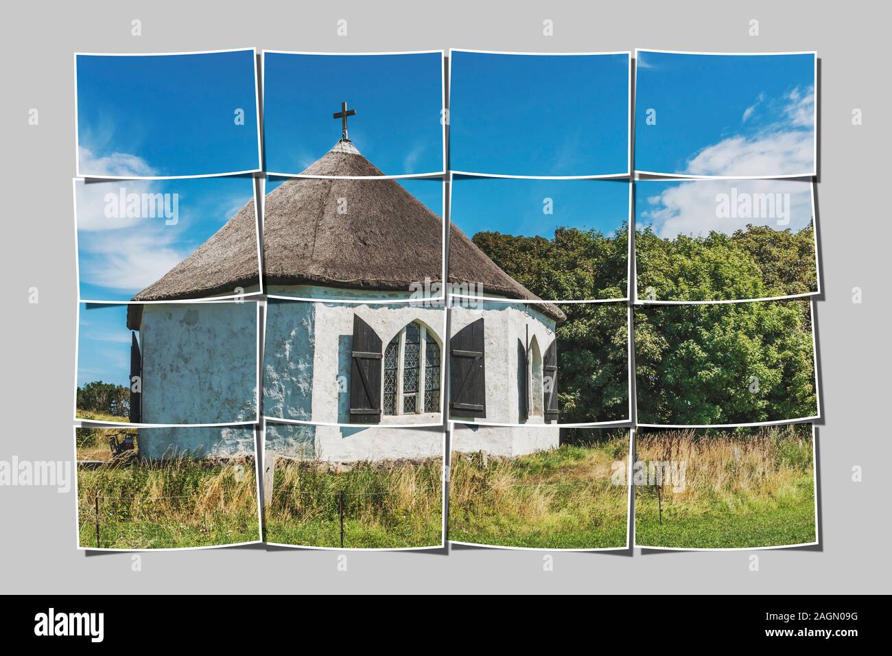 La chapelle dans le village de pêcheurs de Vitt a été construit de 1806 à 1816, l'île de Rügen, Mecklembourg-Poméranie-Occidentale, Allemagne, Europe Banque D'Images