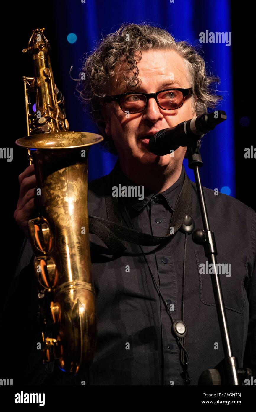 Julian Siegel en solo avec les partisans, Scarborough Jazz Festival 2019 Banque D'Images