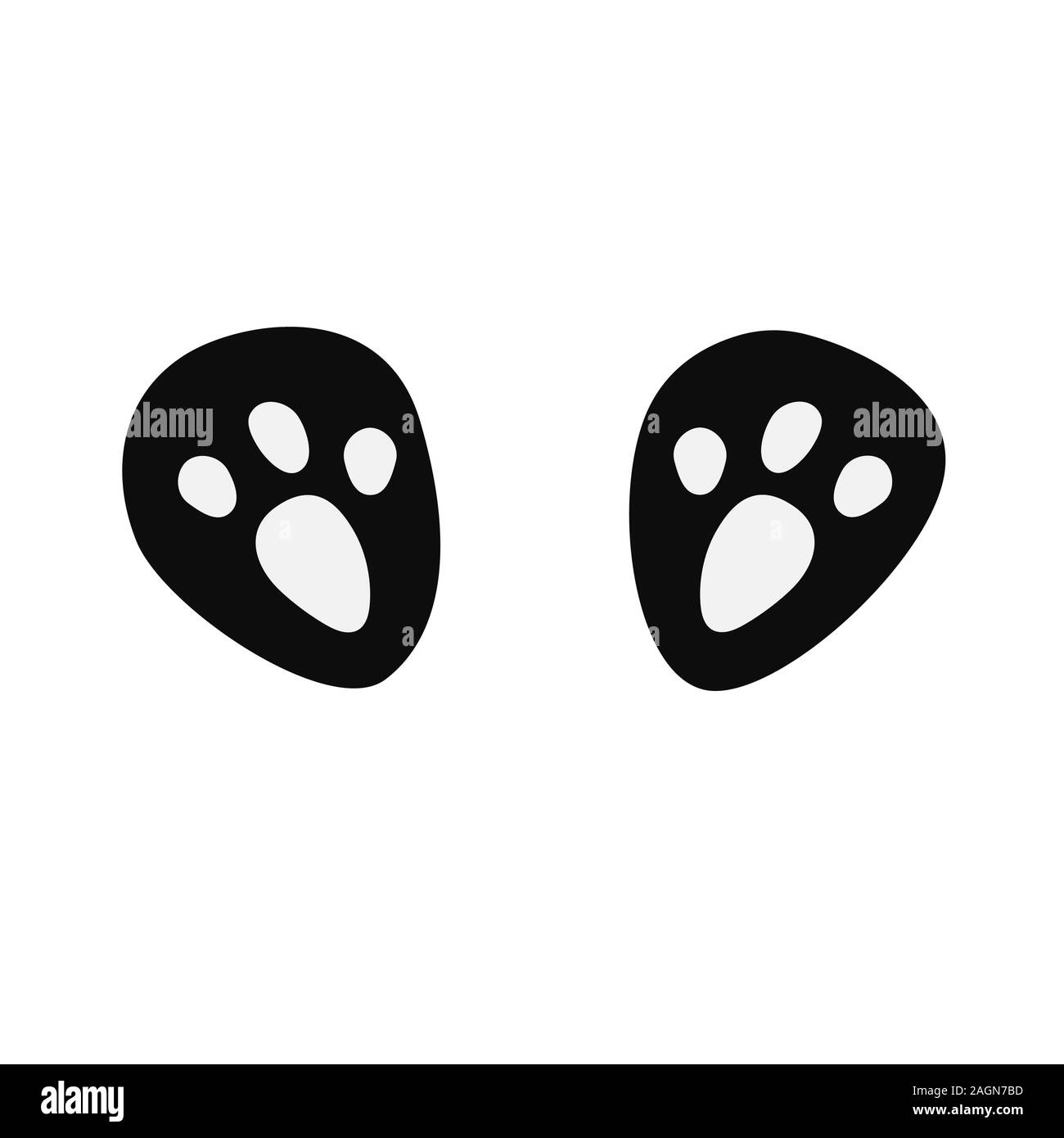 Traces d'un animal, ou d'ours panda, tigre ou chat, chien et autres. Illustration noir et blanc sur un fond blanc Illustration de Vecteur