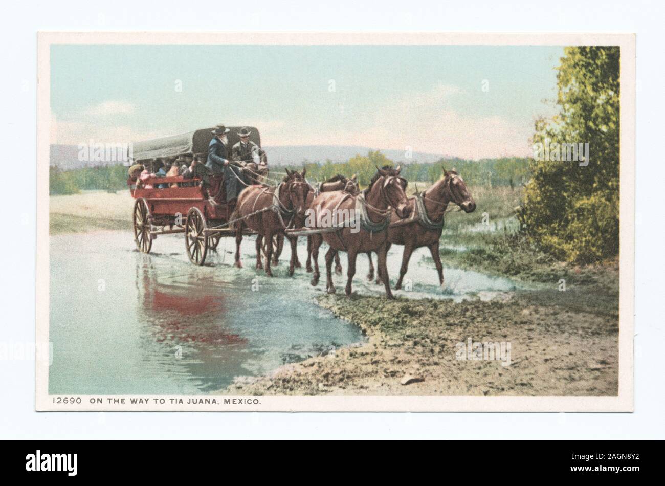 Numéro de série de carte postale : 12690 1908-1909. ; sur la façon de Tia Juana, au Mexique. Banque D'Images