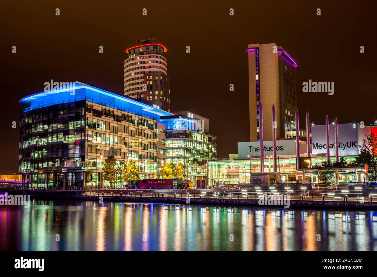 Bbc media city;Centre;Salford Quays, Manchester, Angleterre, Royaume-Uni, Europe Banque D'Images