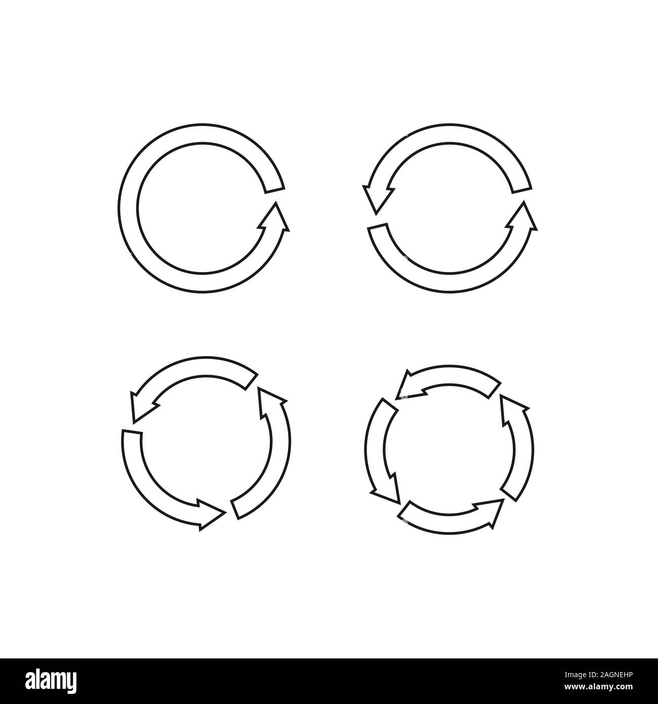 Flèches d'actualiser, de l'icône de recyclage. Vector illustration design plat, Illustration de Vecteur